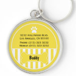 Dog ID Tag Yellow Keychain