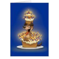 Dog in a Cake Card (Blank Inside) card