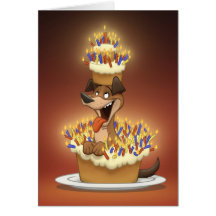Dog in a Cake Note Card