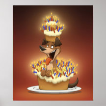 Dog in a Cake Poster