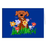 Dog In Garden Dog Lover Card