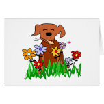 Dog In Garden Dog Lover Card