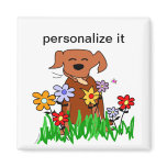 Dog In Garden Dog Lover Magnets