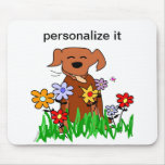 Dog In Garden Dog Lover Mouse Pad