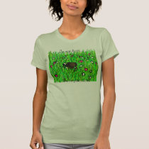 dog in grass, I'm not lost..., ...I'm in paradise! t-shirts
