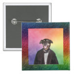 Dog in leather pin
