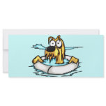 Dog In Lifesaver Float Customized Rack Card