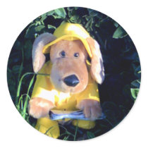 dog in raincoat stickers