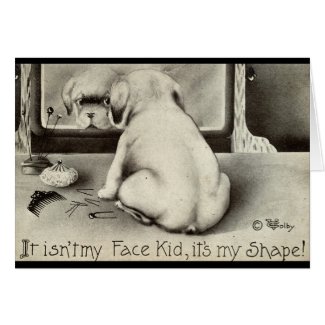 Dog in the Mirror Repro Vintage 1910 card