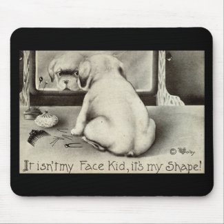 Dog in the Mirror Repro Vintage 1910 mousepad