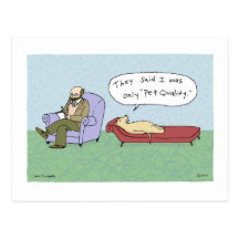 Dog in Therapy Cartoon Post Cards