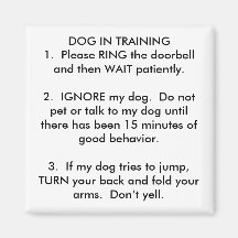 DOG IN TRAINING1.  Please RING the... - Customized Fridge Magnet