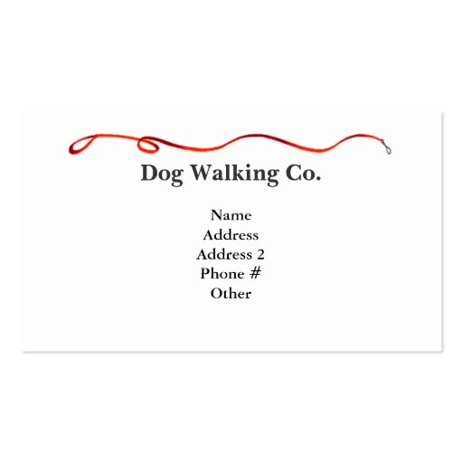 Dog Leash Business Card (front side)