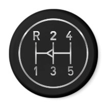 Dog Leg gear knob, racing shift pattern Refrigerator Magnets