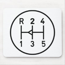 Dog Leg gear knob, racing shift pattern Mouse Pads