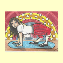 Dog Legged Girl Circus + Side Show art postcard postcards