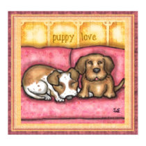 Dog Love Art Print by jamiecreates1 Dog Love Art Print