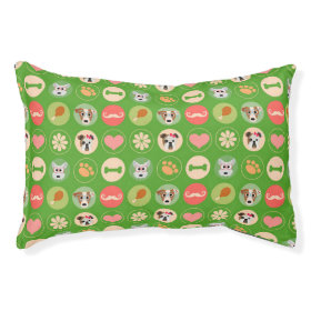 Dog Love on Green Small Dog Bed