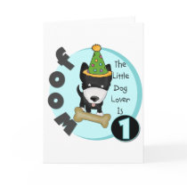 Dog Lover 1st Birthday T-shirts and Gifts Card