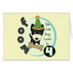 Dog Lover 4th Birthday T-shirts and Gifts Greeting Card