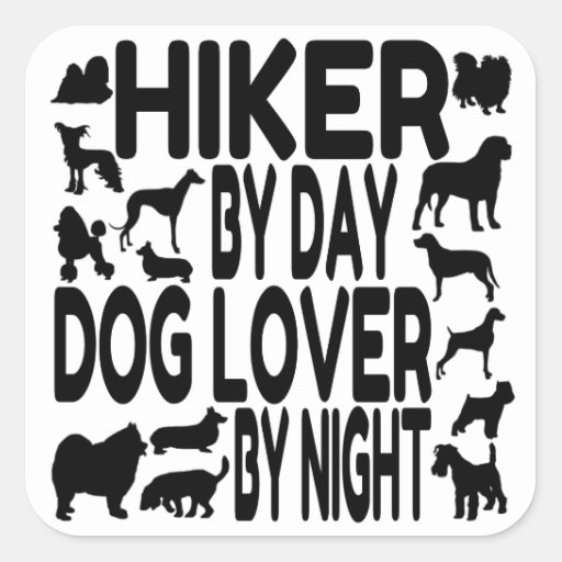 hiking with dogs sticker