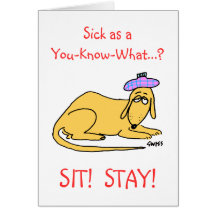 Dog Lovers Cartoon Get Well Greeting Card