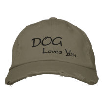 DOG Loves You Destroyed Hat embroidered hats