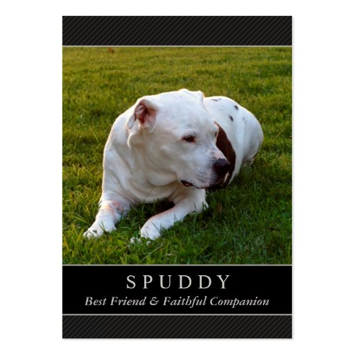 Dog Memorial Card - Modern Black Photo Card Business Card Template (front side)
