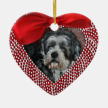 Dog Memorial Heart Shaped Ornament - CHRISTMAS