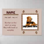 Dog Memorial Print - Brown Tones