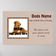 Dog Memorial Print - Brown Tones