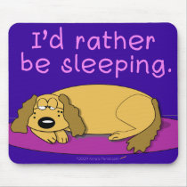 Dog Nap Mousepad (navy) by alinaspencil Dog Nap Mousepad (navy)