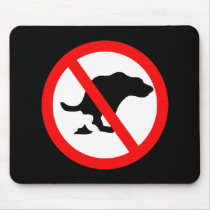 DOG NO  POOP ROAD SIGN MOUSE MATS