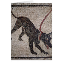Dog on a leash, from Pompeii Card