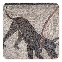 Dog on a leash, from Pompeii Stickers