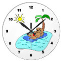 Dog on Tropical Vacation Clock