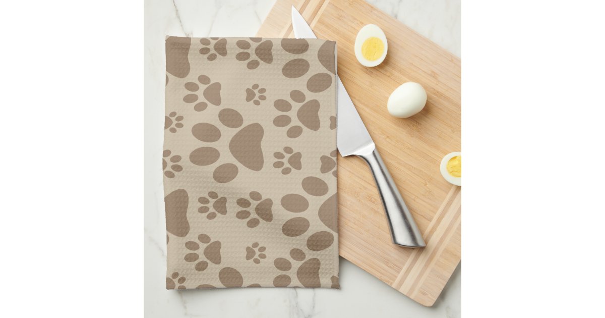 Dog or Cat Paw Prints Kitchen Towels Zazzle