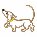 Dog Outline Embroidered Hooded Sweatshirt