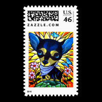 DOG PAINTING ART CHIHUAHUA - MULTI postage