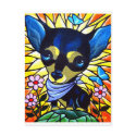 DOG PAINTING ART CHIHUAHUA - MULTI postcards