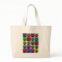 dog paw coloured tote bag