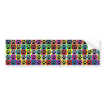dog paw coloured bumper sticker
