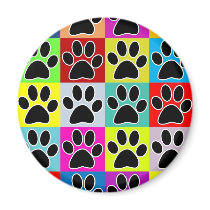 dog paw coloured refrigerator magnets