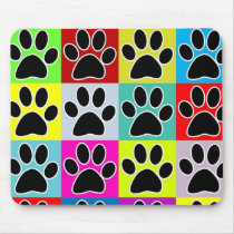 dog paw coloured mousepads