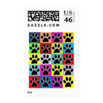 dog paw coloured stamps