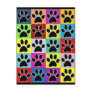 dog paw coloured post card
