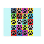 dog paw coloured postcards
