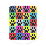 dog paw coloured sticker