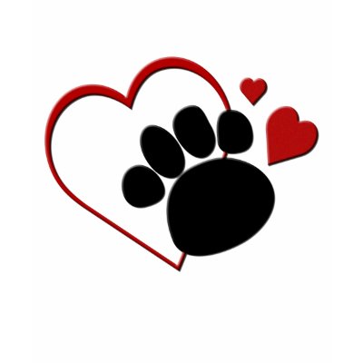 Dog Paw Hearts I Love my Dog Ladies LS T-shirt
