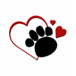 Dog Paw Hearts I Love my Dog Tshirts